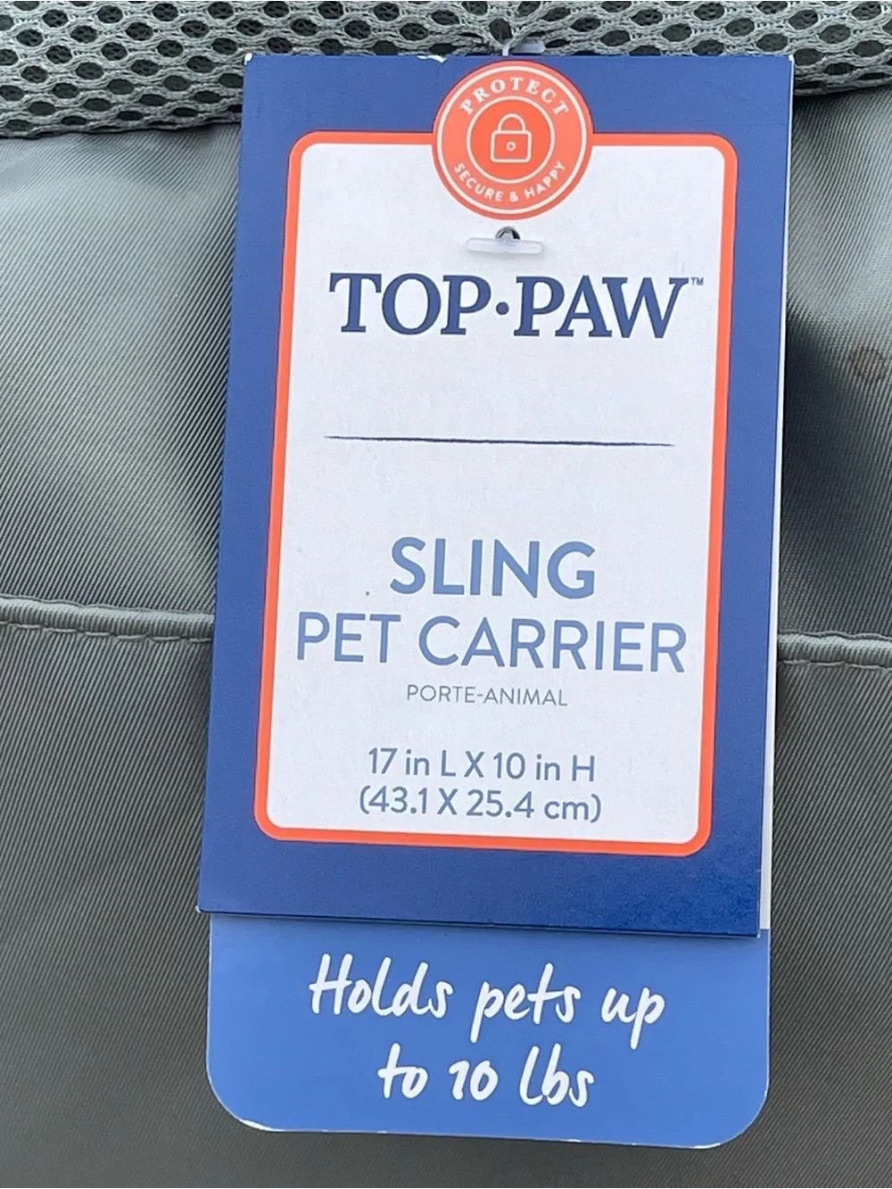 Top Paw Gray Sling Pet Carrier Crossbody Bag